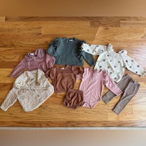 Baby girl 12-18m bundle neutral warm and cozy- Zara, Rylee + cru, Quincy Mae
